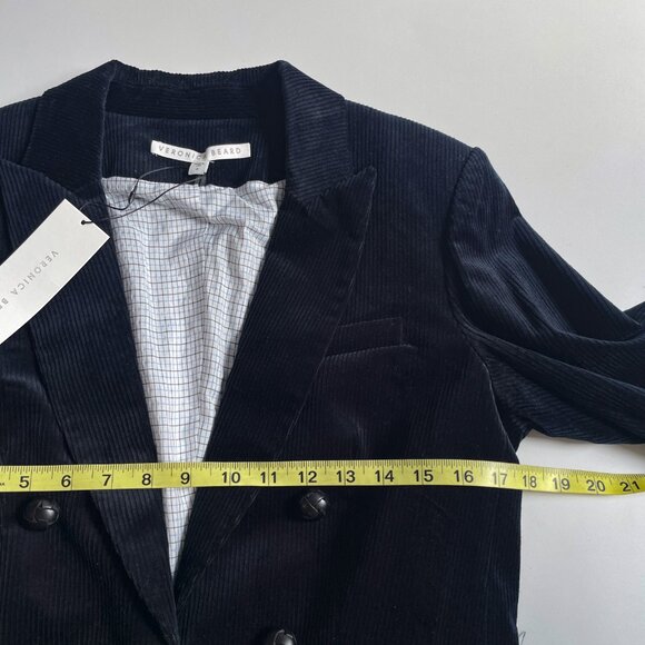 Veronica Beard Cliff Cutaway Jacket with Elbow Patch Ink Size 8 NEW NWT - Picture 7 of 8